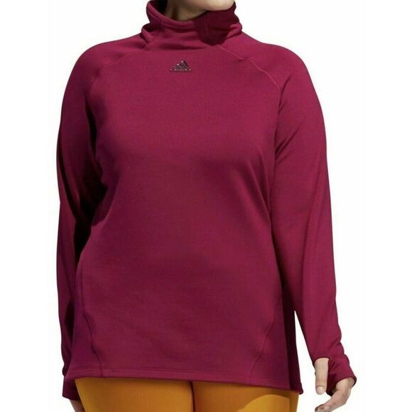 adidas GG4798 Women's Size 2X Power Berry Cold Ready Long Sleeve Sweatshirt $75 - Picture 1 of 5